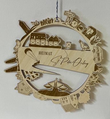 Türkranz St. Peter Ording mit Gravur aus Holz Türkranz SPO